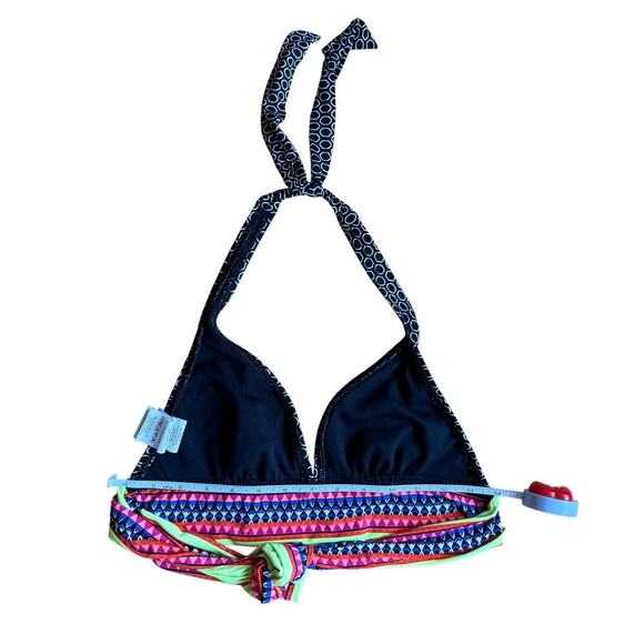 Jag All Oval You Chromatic Halter Triangle Tie-Back Bikini Swim Top Size S - Picture 7 of 8